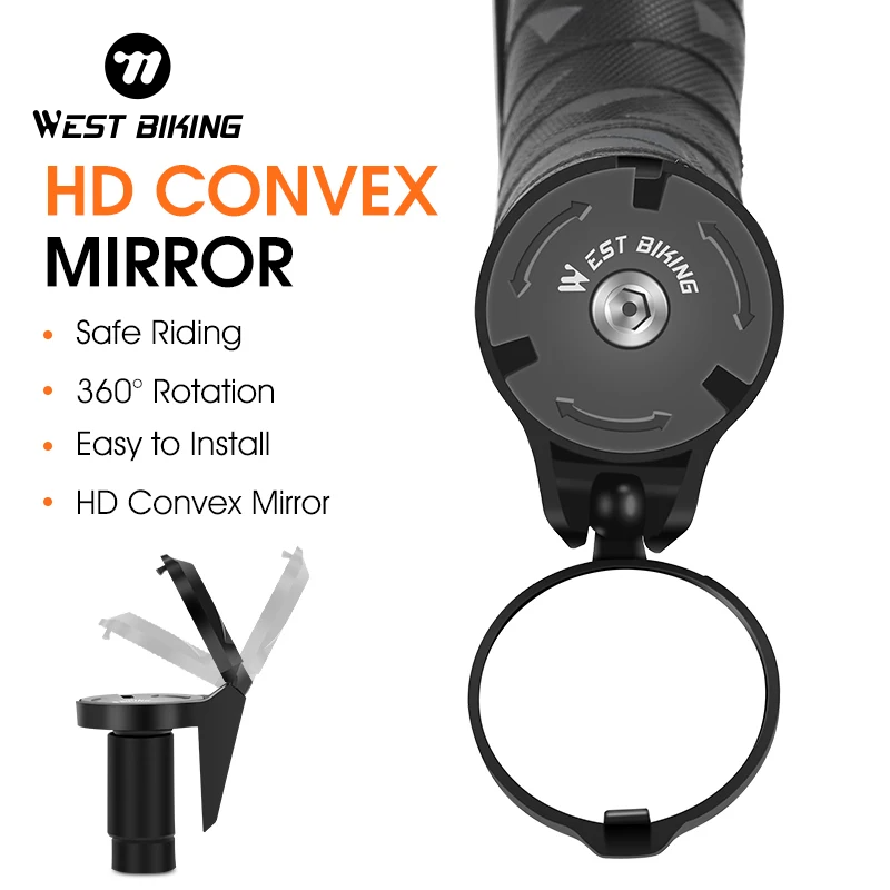 Mirror Handlebar Convex - WEST BIKING Bicycle Rearview Mirror Handlebar