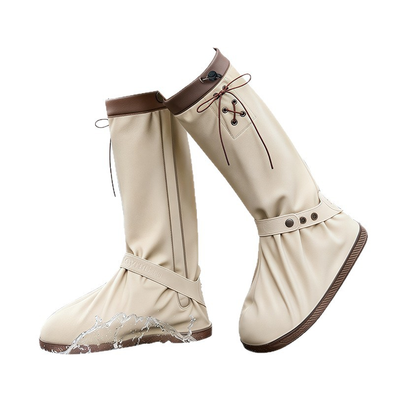Cycling Shoes For Commute - Stylish Unisex Tall Rain Overshoes Adjustable