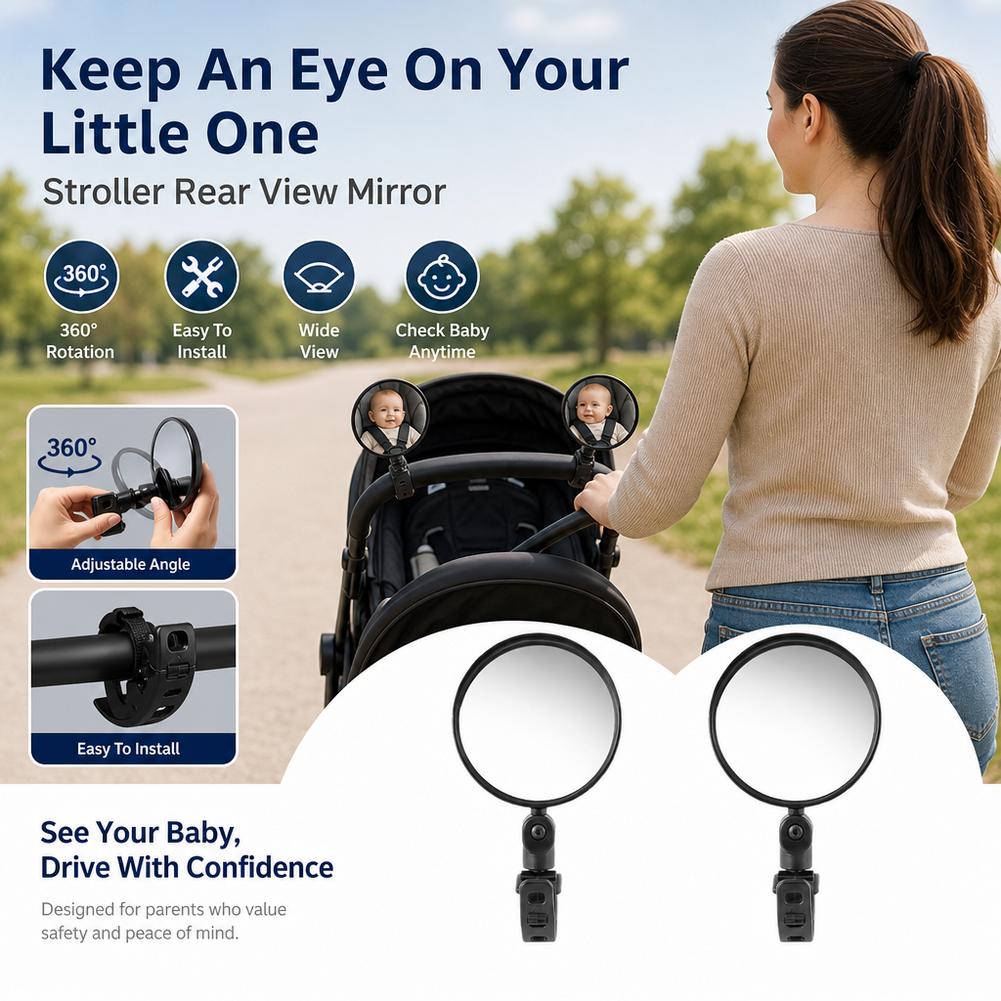2Pcs Bike Mirror Adjustable Ha - Mirror Handlebar Convex 评论和价格