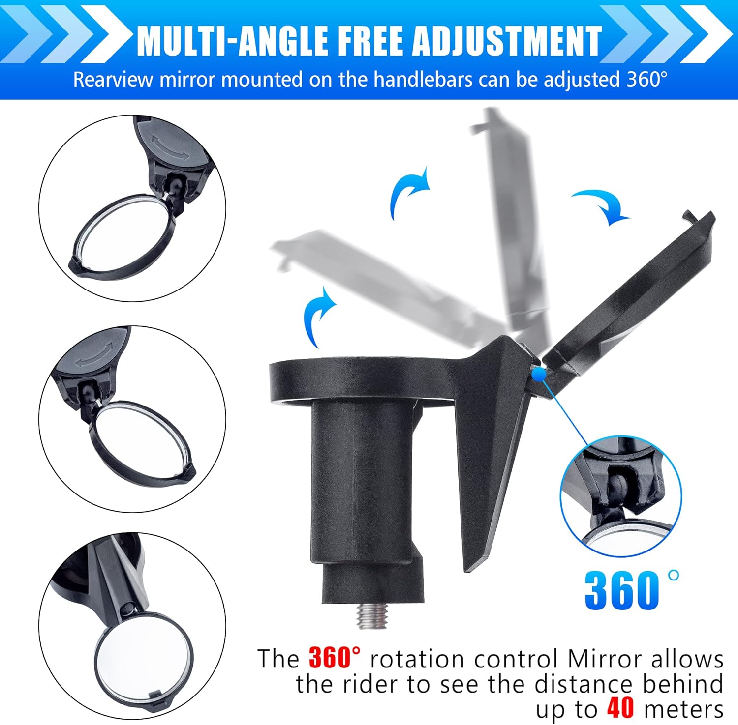 1/2pcs Bicycle Rearview Mirror - Mirror Handlebar Convex 评论和价格