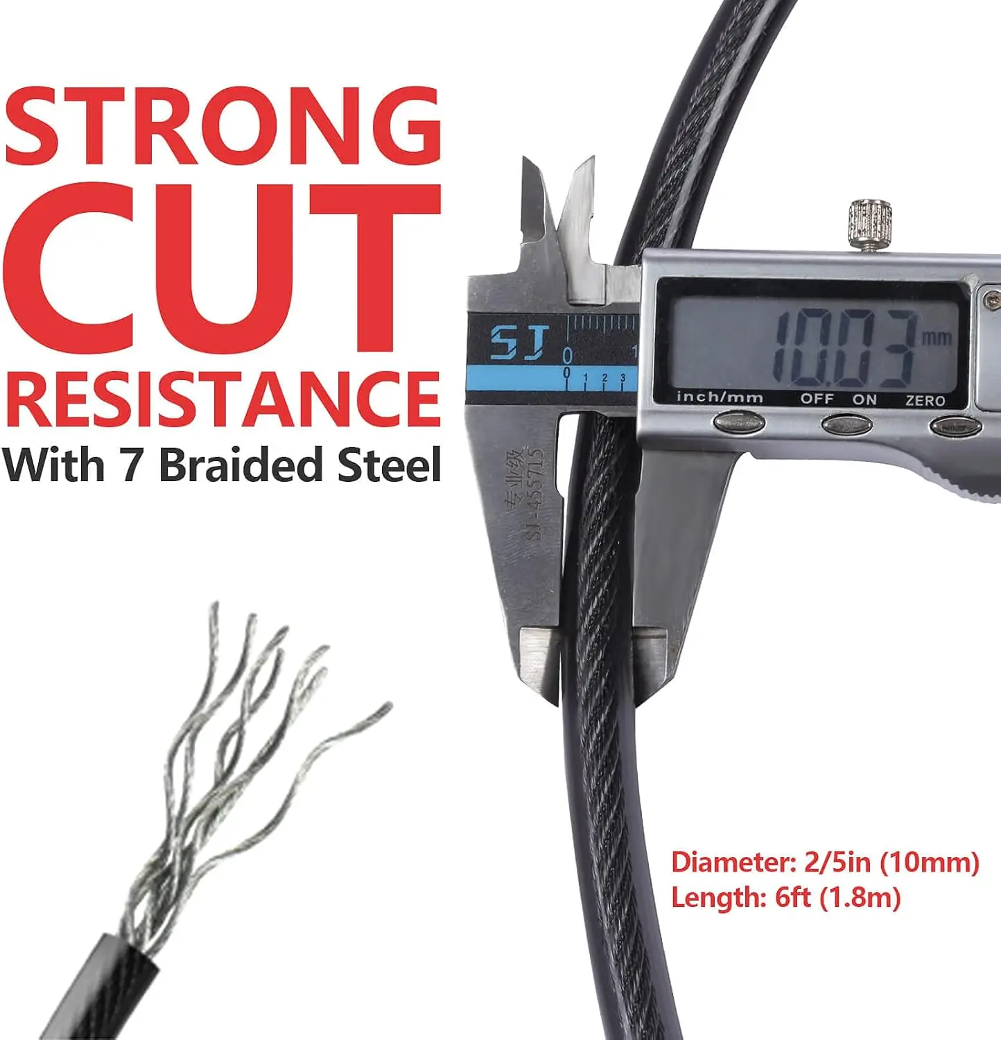 DELSWIN Security Steel Cable w - U Lock Heavy Duty 评论和价格