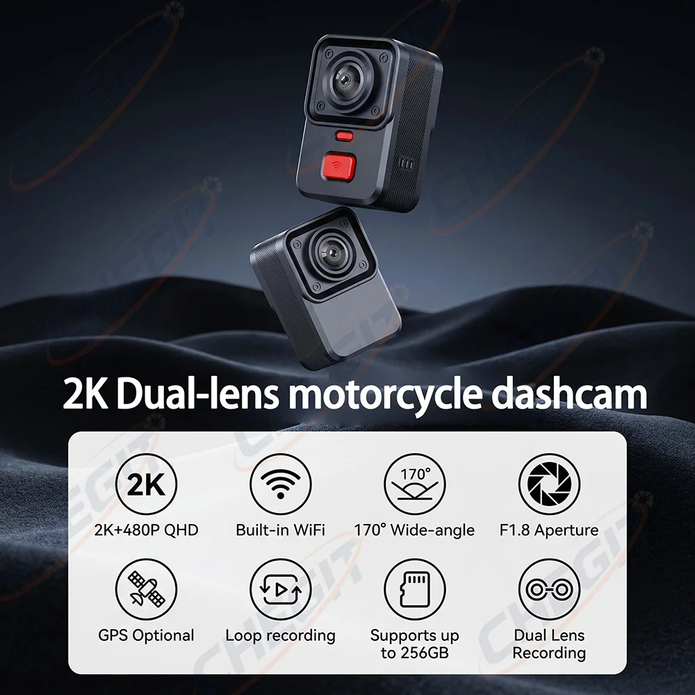 2 Camera Motorcycle DVR 2K HD  - Cycling Loop 评论和价格