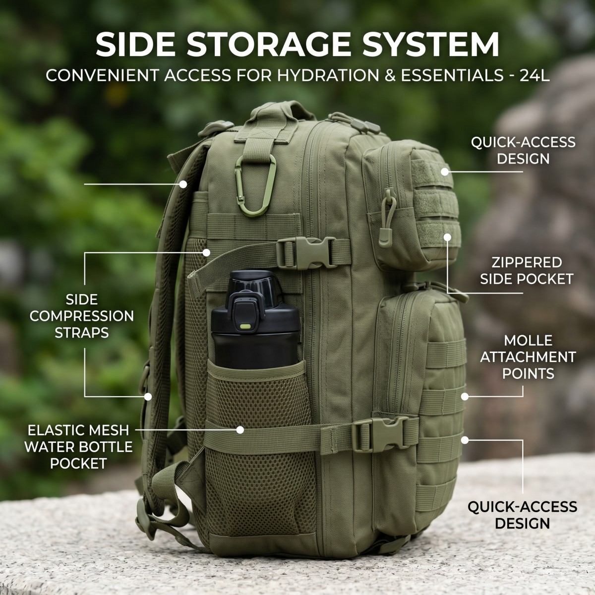 24L Molle Tactical Backpack fo - Cycling Commute Distance 评论和价格