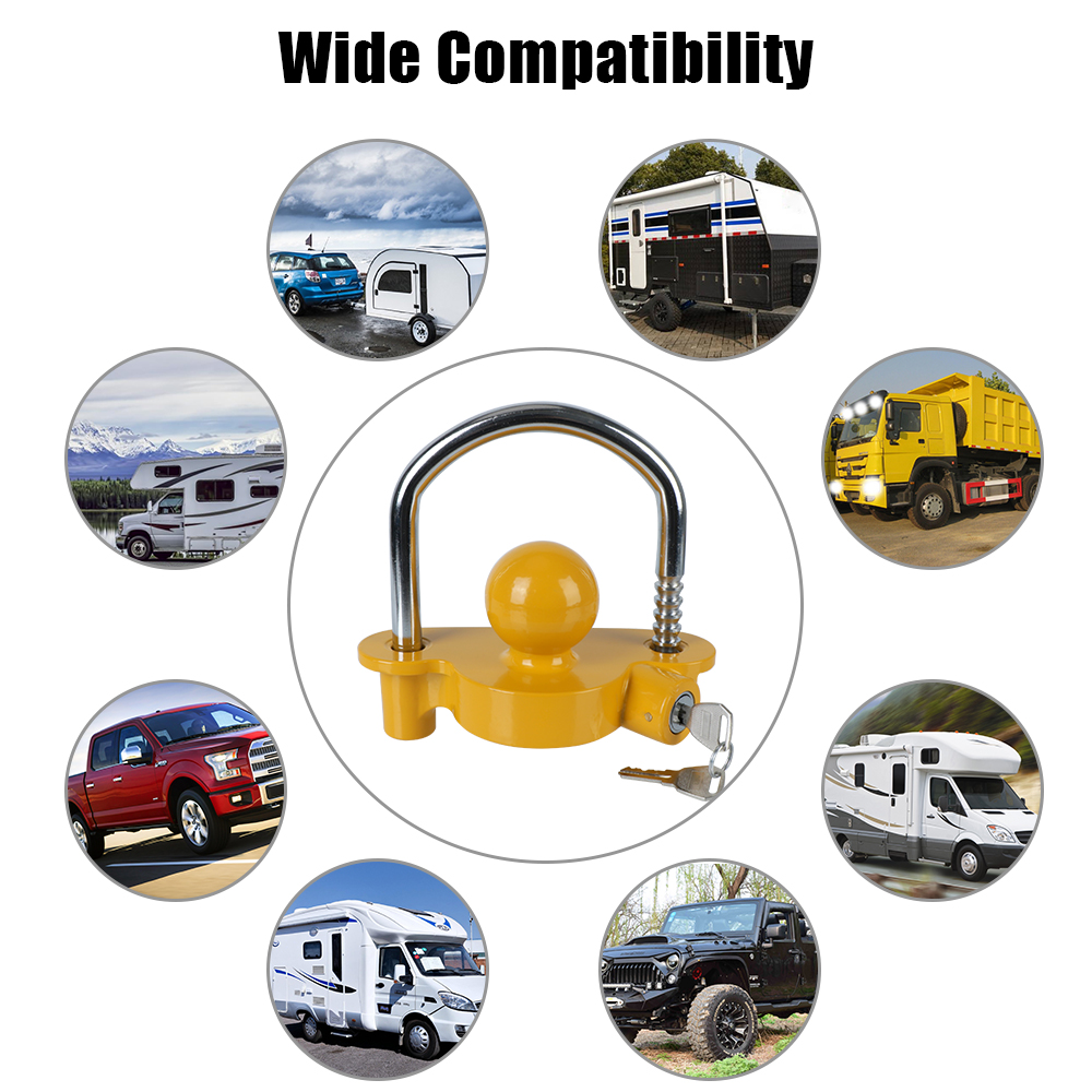 Tow Ball Security Anti-Theft T - U Lock Heavy Duty 评论和价格