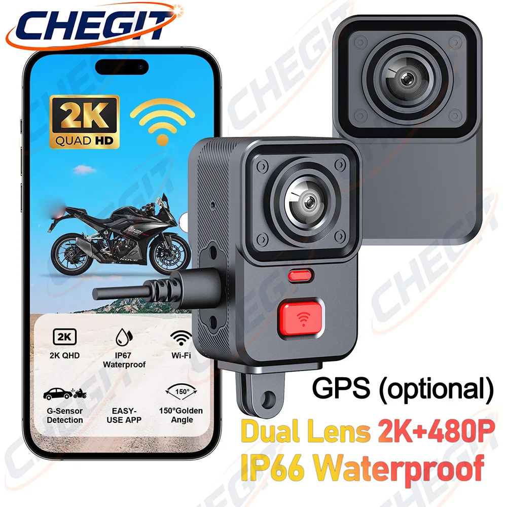 2 Camera Motorcycle DVR 2K HD  - Cycling Loop 评论和价格