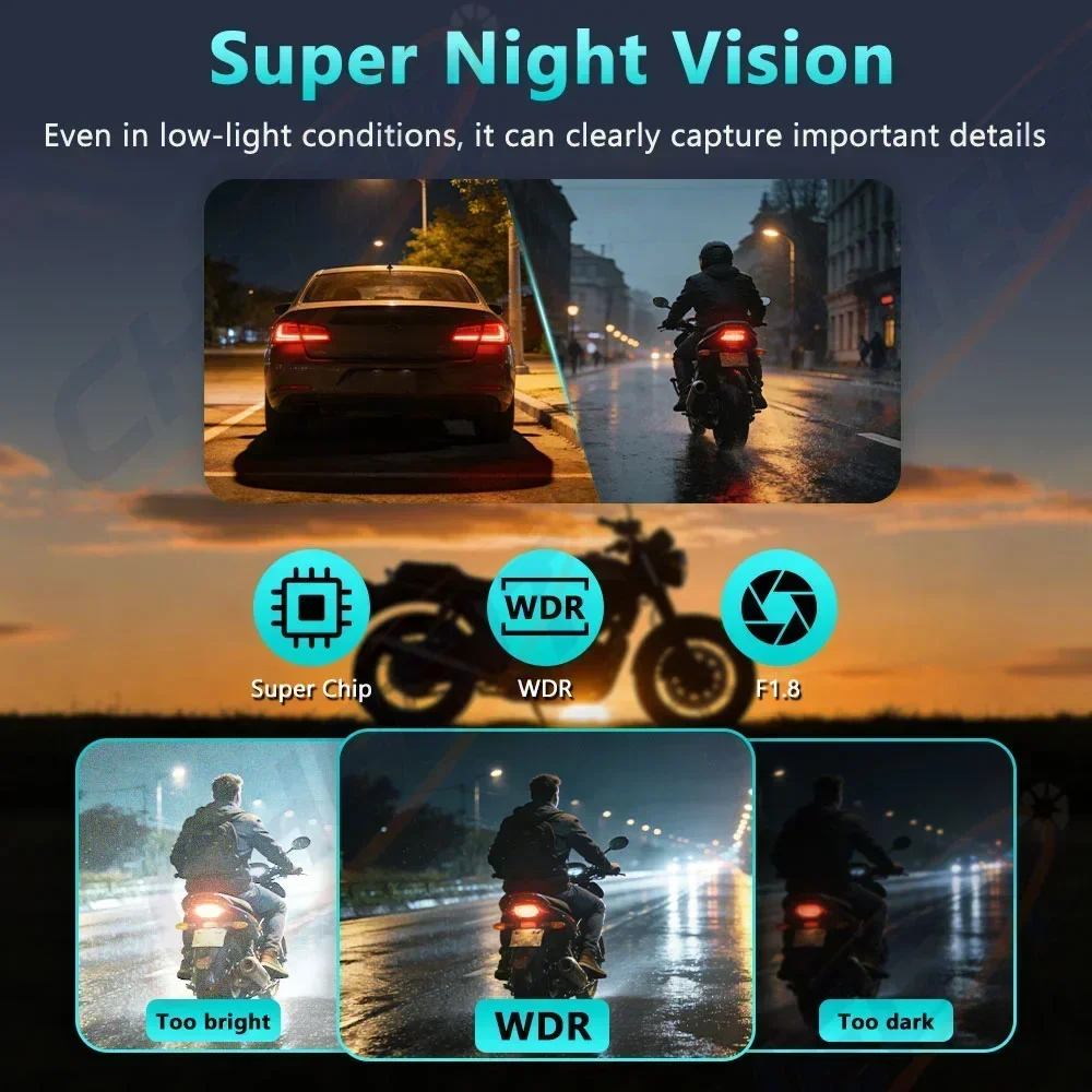 2026 2K Motorcycle DVR WiFi IP - Cycling Loop 评论和价格