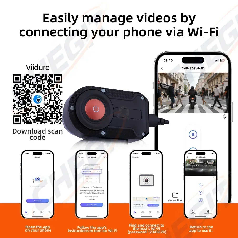 2026 2K Motorcycle DVR WiFi IP - Cycling Loop 评论和价格